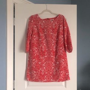 Old Navy Floral Fauna Dress Orange Coral Medium Layered